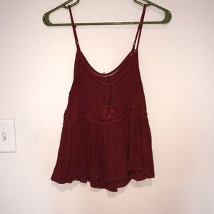 Crimson boho top